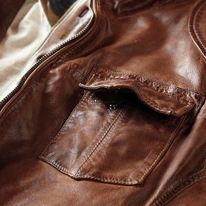 Carbon 2 Cobalt - Mens Leather Jacket (Medium)